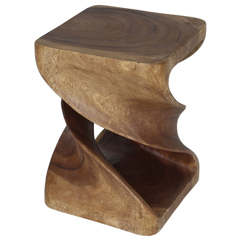Elmare Large Flowing Solid End Table  15 x 15 x 20 in H Walnut