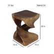 Elmare Large Flowing Solid End Table  15 x 15 x 20 in H Walnut