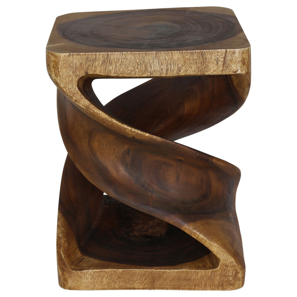 The Elmare Large Flowing Solid Wood Side Table 18 x 18 x 23 in H Walnut