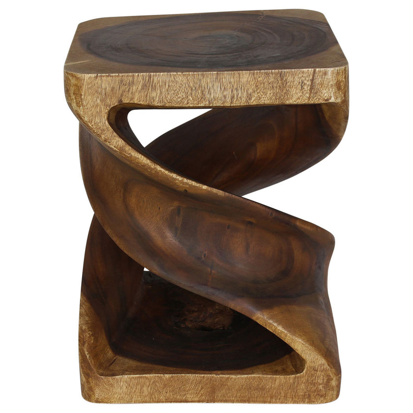 Elmare Large Flowing Solid End Table 18 x 18 x 23 in H Walnut