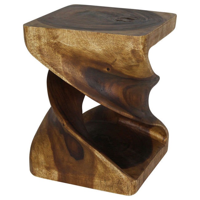 The Elmare Large Flowing Solid Wood Side Table 18 x 18 x 23 in H Walnut