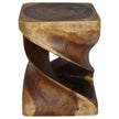 Elmare Large Flowing Solid End Table 18 x 18 x 23 in H Walnut