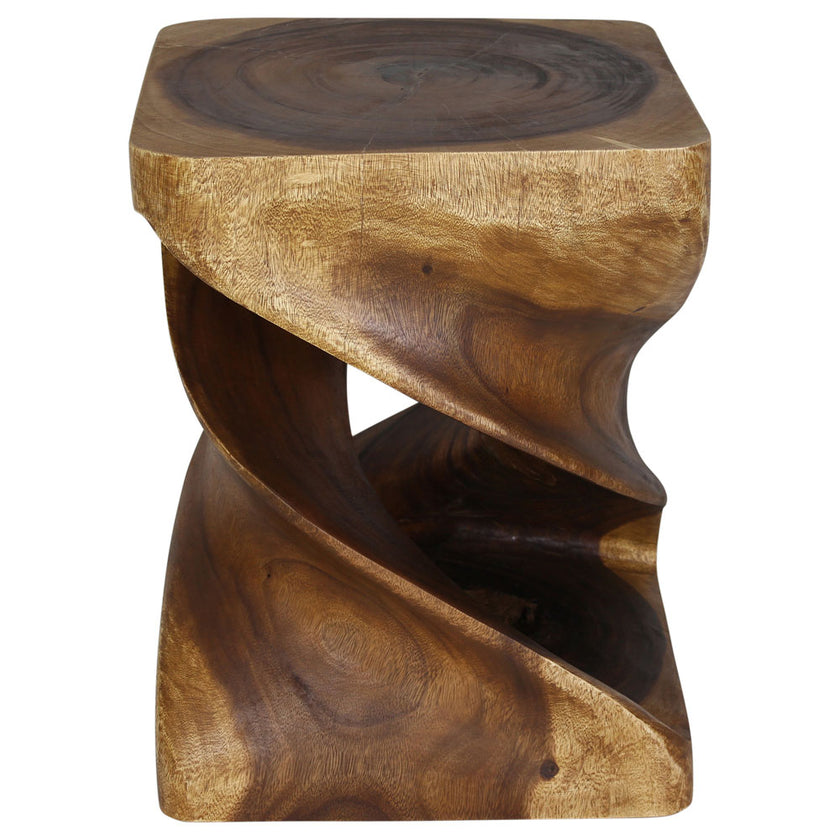 Elmare Large Flowing Solid End Table 18 x 18 x 23 in H Walnut