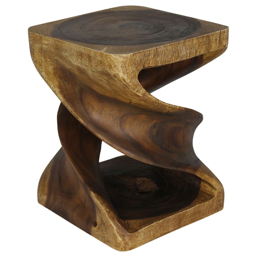 Elmare Large Flowing Solid End Table 18 x 18 x 23 in H Walnut