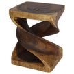 Elmare Large Flowing Solid End Table 18 x 18 x 23 in H Walnut