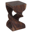 Solen Double Twisted End Table 12 in SQ x 20 in H Mocha