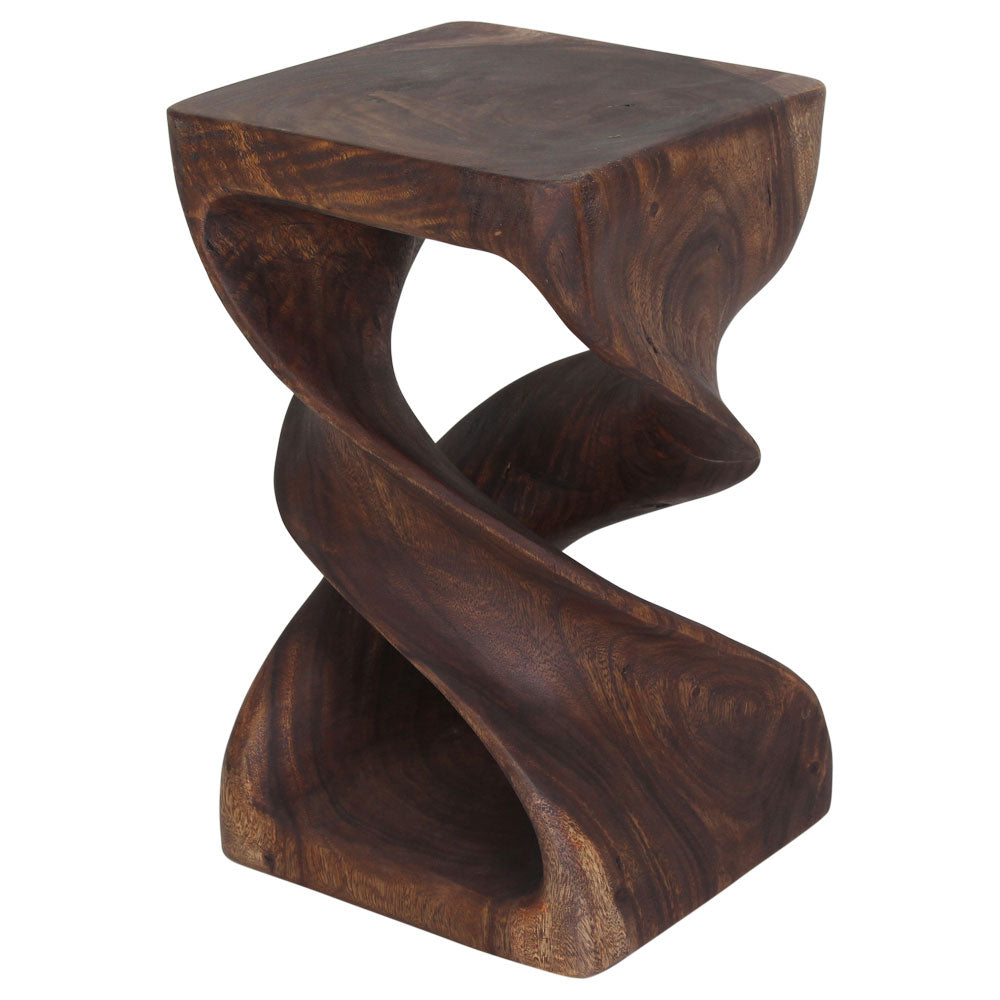 Solen Double Twisted End Table 12 in SQ x 20 in H Mocha