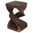 Solen Double Twisted End Table 12 in SQ x 20 in H Mocha