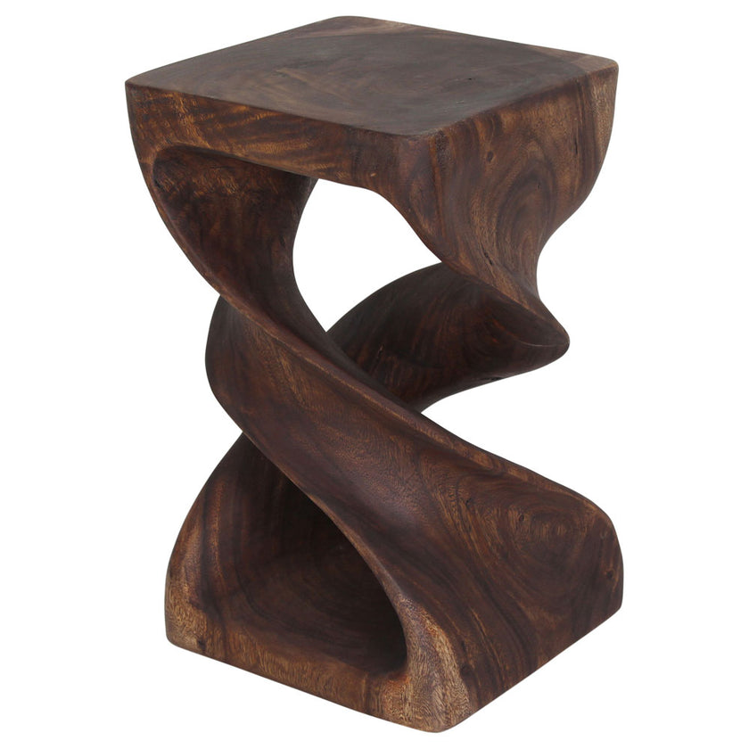 Solen Double Twisted End Table 12 in SQ x 20 in H Mocha