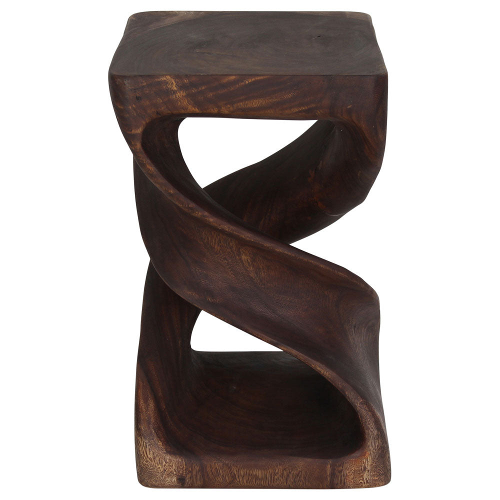 Solen Double Twisted End Table 12 in SQ x 20 in H Mocha