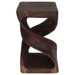 Solen Double Twisted End Table 12 in SQ x 20 in H Mocha