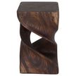 Solen Double Twisted End Table 12 in SQ x 20 in H Mocha