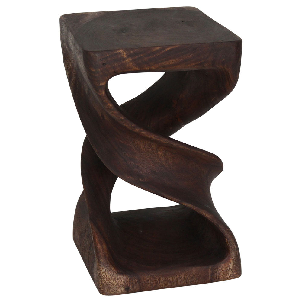 Solen Double Twisted End Table 12 in SQ x 20 in H Mocha