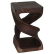 Solen Double Twisted End Table 12 in SQ x 20 in H Mocha
