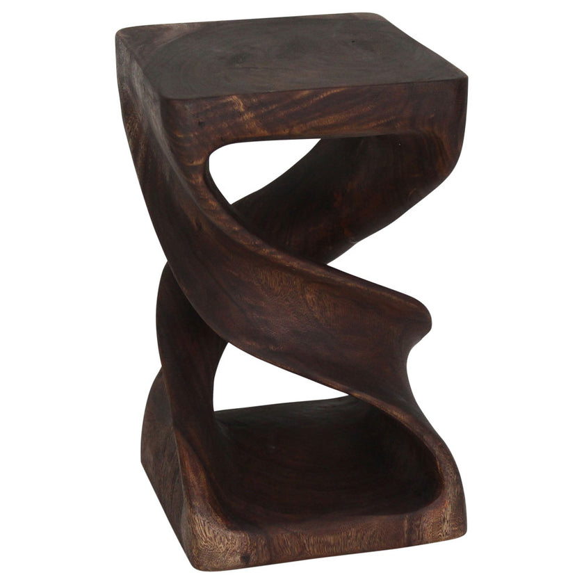 Solen Double Twisted End Table 12 in SQ x 20 in H Mocha