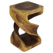 Solen Double Twisted End Table 12 in SQ x 20 in H Oak