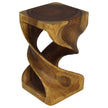 Solen Double Twisted End Table 12 in SQ x 20 in H Oak