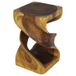 Solen Double Twisted End Table 12 in SQ x 20 in H Oak