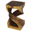 Solen Double Twisted End Table 12 in SQ x 20 in H Oak