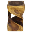 Solen Double Twisted End Table 12 in SQ x 20 in H Oak