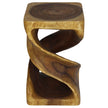 Solen Double Twisted End Table 12 in SQ x 20 in H Oak