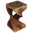 Solen Double Twisted End Table 12 in SQ x 20 in H Walnut