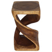 Solen Double Twisted End Table 12 in SQ x 20 in H Walnut