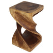 Solen Double Twisted End Table 12 in SQ x 20 in H Walnut