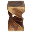 Solen Double Twisted End Table 12 in SQ x 20 in H Walnut