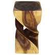 Solen Double Twisted End Table 12 in SQ x 23 in H Oak
