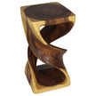 Solen Double Twisted End Table 12 in SQ x 23 in H Oak