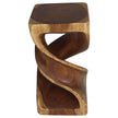Solen Double Twisted End Table 12 in SQ x 23 in H Walnut
