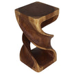 Solen Double Twisted End Table 12 in SQ x 23 in H Walnut