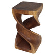 Solen Double Twisted End Table 12 in SQ x 23 in H Walnut
