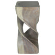 The Solen Double Twisted Solid Wood End Table 12 in SQ x 26 in H Grey