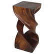 Solen Double Twisted End Table 12 in SQ x 26 in H Walnut
