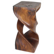 Solen Double Twisted End Table 12 in SQ x 26 in H Walnut