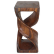 Solen Double Twisted End Table 12 in SQ x 26 in H Walnut