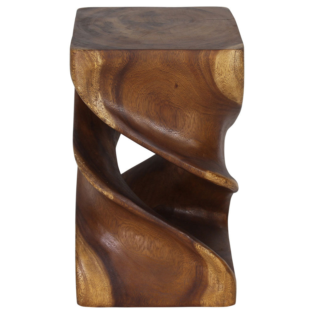 Solen Double Twisted End Table 14 in SQ x 23 in H Walnut
