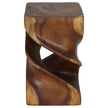 Solen Double Twisted End Table 14 in SQ x 23 in H Walnut