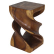Solen Double Twisted End Table 14 in SQ x 23 in H Walnut
