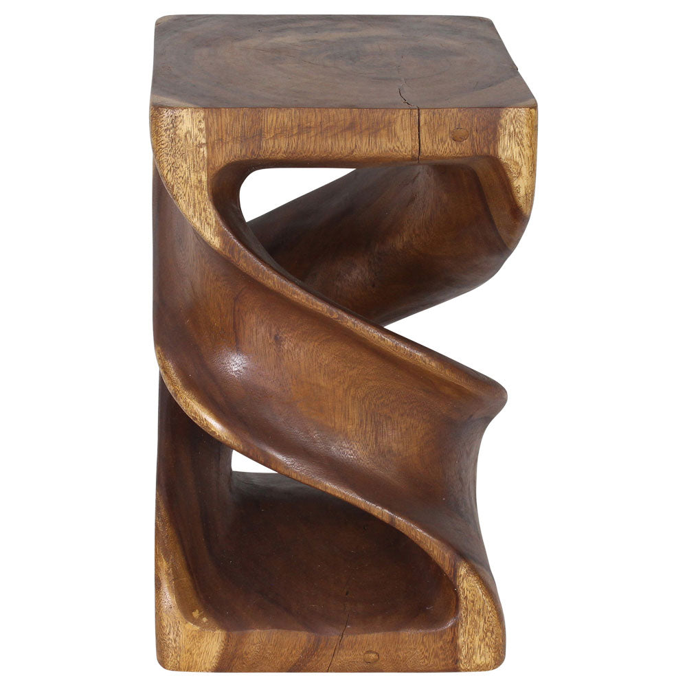 Solen Double Twisted End Table 14 in SQ x 23 in H Walnut