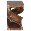 Solen Double Twisted End Table 14 in SQ x 23 in H Walnut