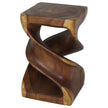 Solen Double Twisted End Table 14 in SQ x 23 in H Walnut