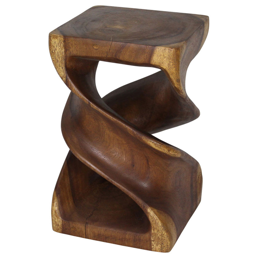 Solen Double Twisted End Table 14 in SQ x 23 in H Walnut