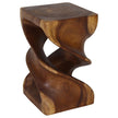 Solen Double Twisted End Table 14 in SQ x 23 in H Walnut