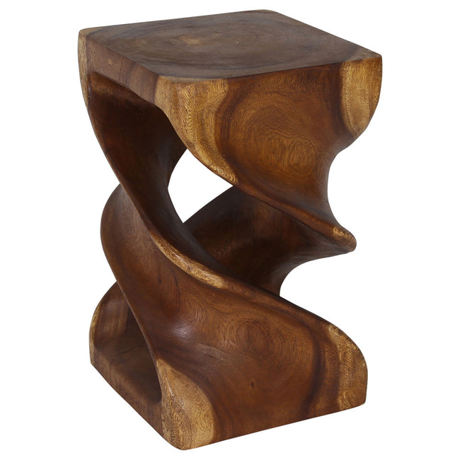 Solen Double Twisted End Table 14 in SQ x 23 in H Walnut