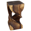 Solen Double Twisted End Table 14 in SQ x 26 in H Walnut