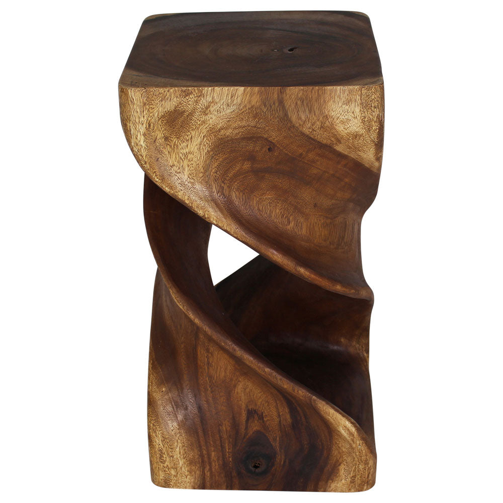Solen Double Twisted End Table 14 in SQ x 26 in H Walnut