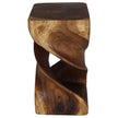 Solen Double Twisted End Table 14 in SQ x 26 in H Walnut